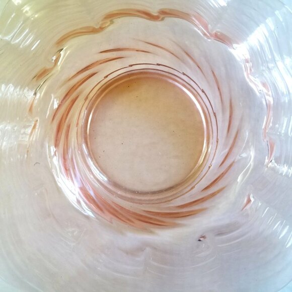 Pink Depression Glass 1930 Rolled Ruffle Edges and Optic Wave 12.5\'\' Elegant
